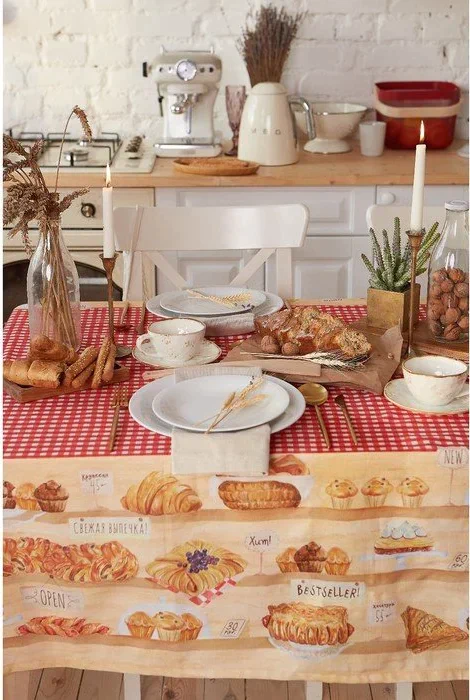 Скатерть "Этель" Bakery house 180х147 см, 100% хлопок, репс 210 г/м2