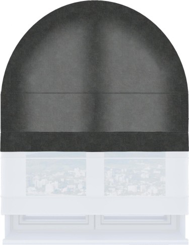 Римская штора «Кортин» день-ночь для арочного проёма, ткань вельвет цвет тёмно-серый