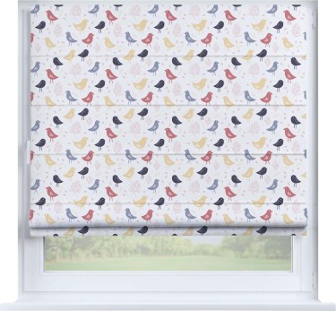 Римская штора «Кортин» на створку «Цветные птички»