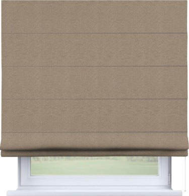 Римская штора «Кортин» для проема, ткань лён димаут, светло-бежевый