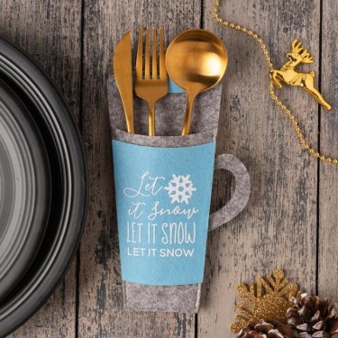 Конверт для столовых приборов "Кружка" 12х20 см, 100% п/э, фетр