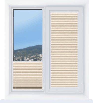 Штора плиссе ткань Краш FR сливочный