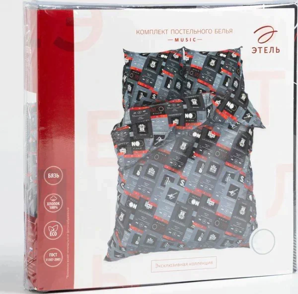 Постельное белье Этель 2 сп Music 175*215 см, 200*220 см,70*70 см -2 шт, бязь