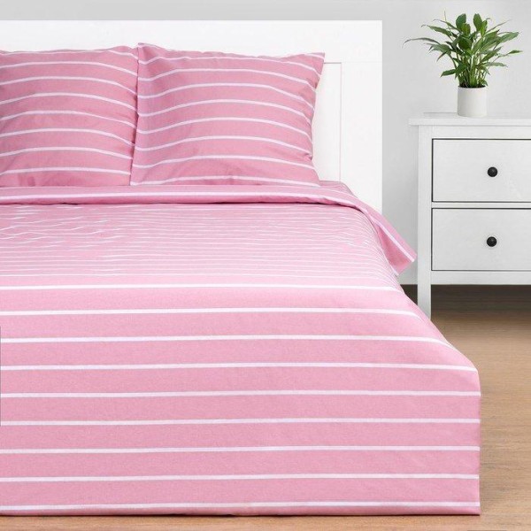 Постельное бельё Этель 2 сп Pink stripes 175х215см, 200х220см, 70х70см-2 шт, 100% хлопок, поплин