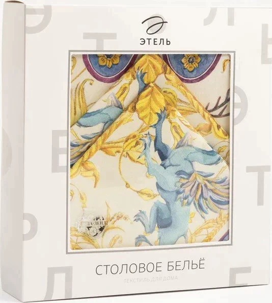Набор столовый "Этель" Ренессанс, скатерть 220х145+/-3см, салф. 40х40 см-12шт, 100% хл
