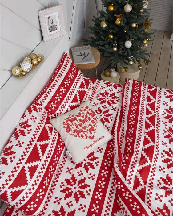 Постельное белье LoveLife дуэт "Christmas ornament" 143*215см-2шт,240*225см,50*70см-2шт