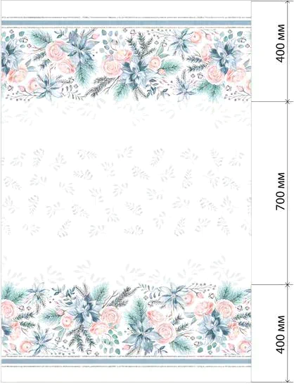 Скатерть "Этель" Christmas flowers 149х220см с ГМВО, 100%хл, 190г/м2