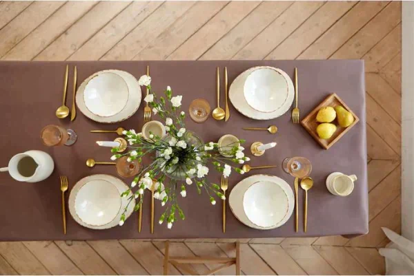 Скатерть "Этель" Elegance 150*250 +/-3см, цв.кофейный, пл. 192 г/м2, хл с ВГМО