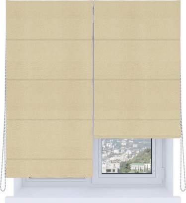 Римская штора «Кортин», система «Комфорт», блэкаут однотонный милано латте