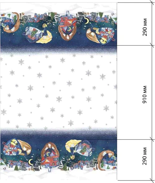 Скатерть "Этель" Christmas night 149х180см с ГМВО, 100%хл, 190г/м2