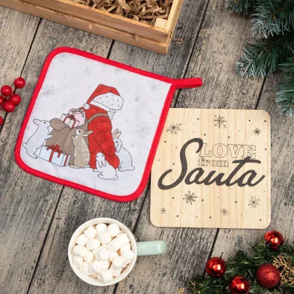 Набор кухонный Доляна From Santa: подставка, прихватка