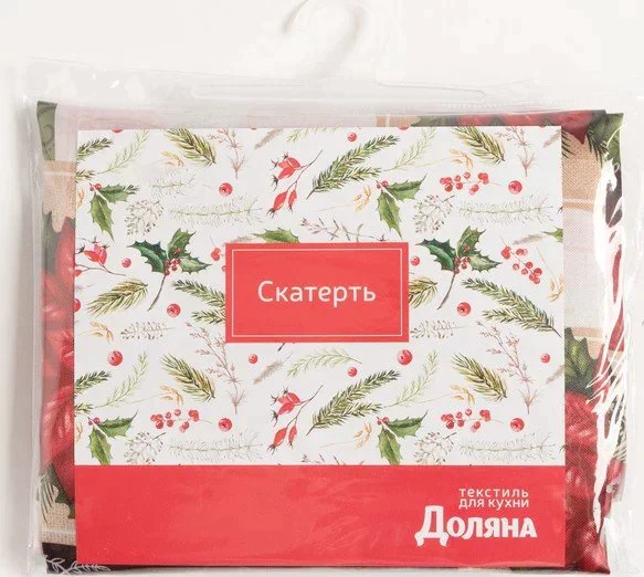 Скатерть Доляна Love 145×180 см, 100% п/э
