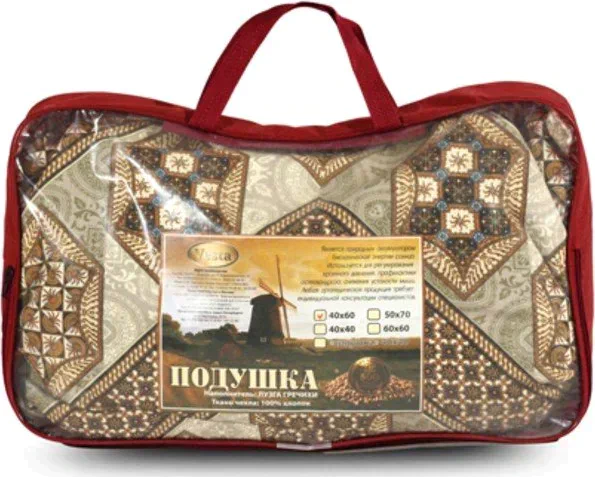 Подушка «Лузга Гречихи» 40х60 см, цвет МИКС, п/э 100% (сумка)