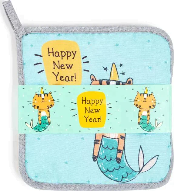 Новогодний набор кухонный New Year подставка, прихватка