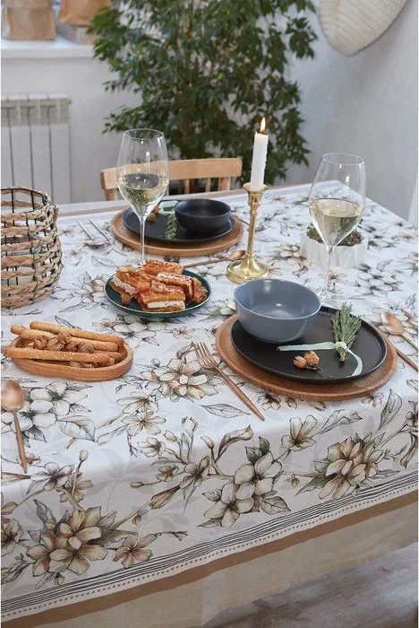 Скатерть "Этель" Floral mood 180х147 см, 100 % хлопок, репс 210 гр/м2