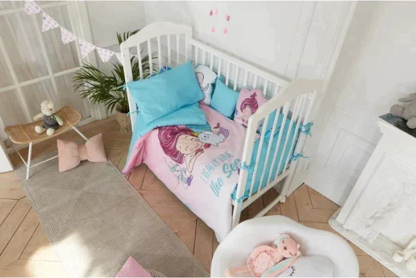Постельное бельё детское Крошка Я "Really mermaid", 112х147 см, 60х120+20 см, 40х60 см, 100% хлопок