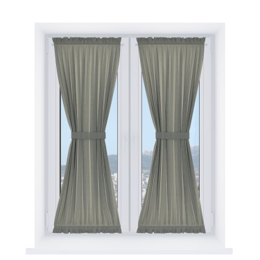 Штора песочные часы «Кортин» лён димаут стальной