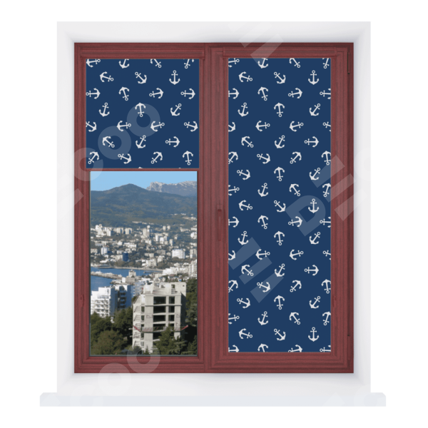 Рулонная штора Уни 2 с принтом Морские якори