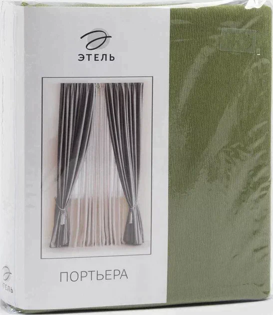 Штора портьерная "Этель" ширина 200 см, высота 250 см, цвет фисташковый, матовая