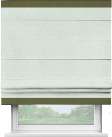 Римская штора «Кортин» с кантом Горизонт, для проема, ткань блэкаут однотонный дымчато-молочный