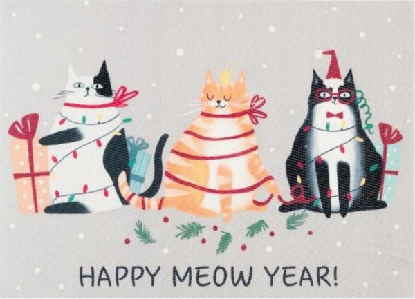 Новогодняя салфетка на стол Meow Year ПВХ, 40х29 см