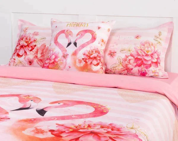 Постельное белье "Этель" евро Flamingo 200*217 см, 240*220 см, 50*70+3 см - 2 шт