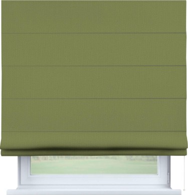 Римская штора «Кортин» для проема, ткань бархат золотая оливка