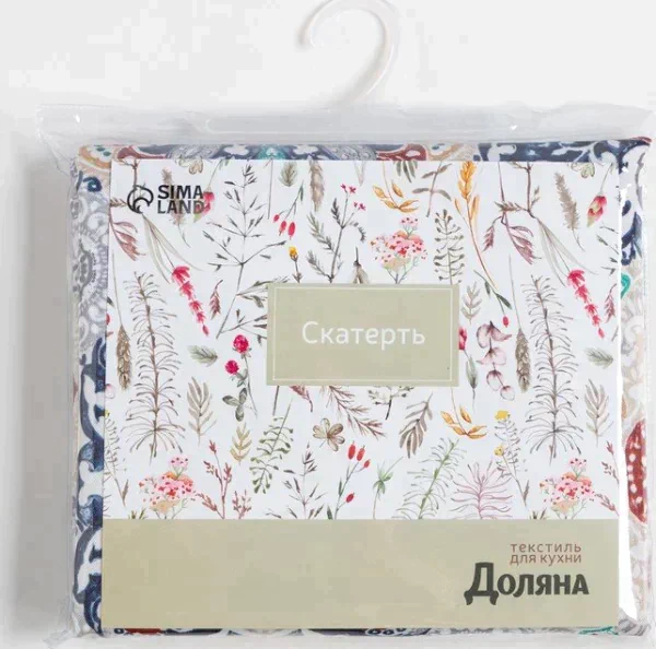 Скатерть Доляна «Узоры» 145х300 см, 100% п/э