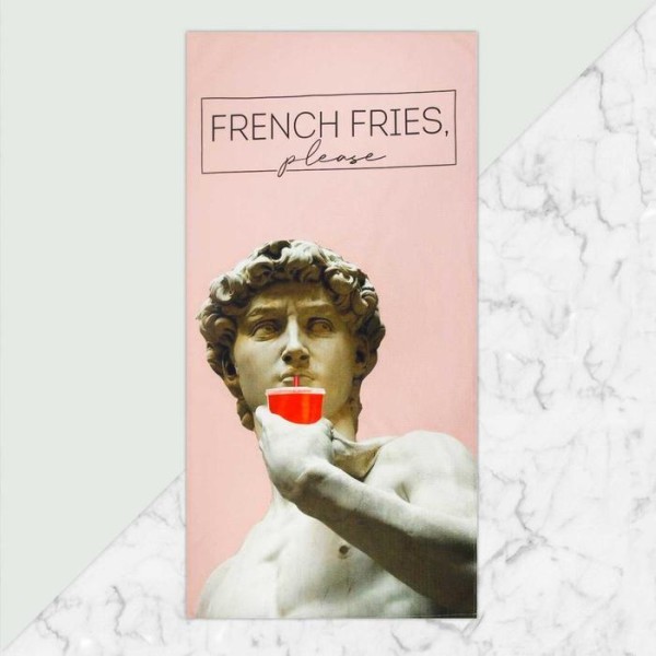 Полотенце "French fries" 70х146 см, 100% хлопок  160гр/м2