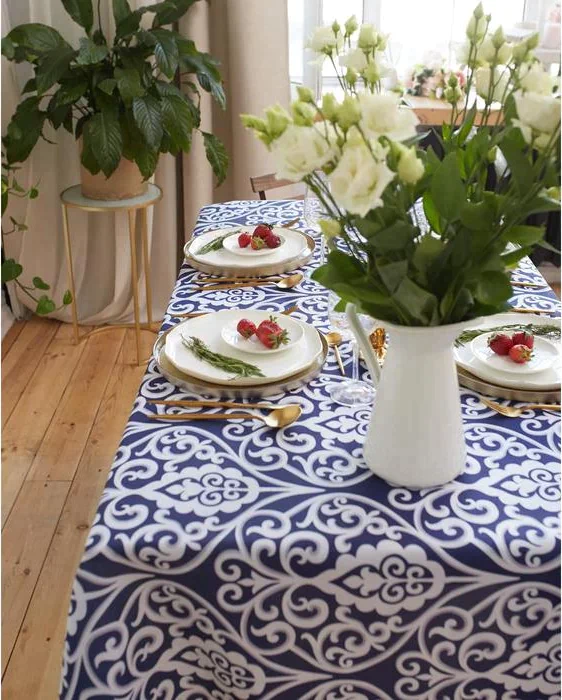 Скатерть Доляна Vintage patterns 150*180 +/- 2 см, 100% п/э