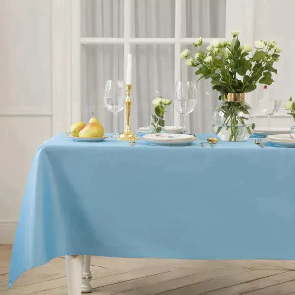 Скатерть Этель Cozy 150*110 +/-3см, цв.серо-синий, пл. 192 г/м2, хл с ВГМО