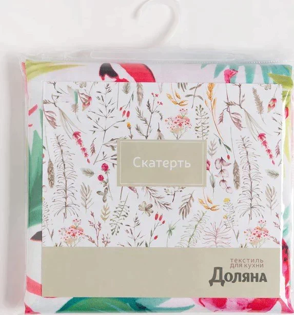 Скатерть Доляна Фламинго 145*300 см, 100% п/э