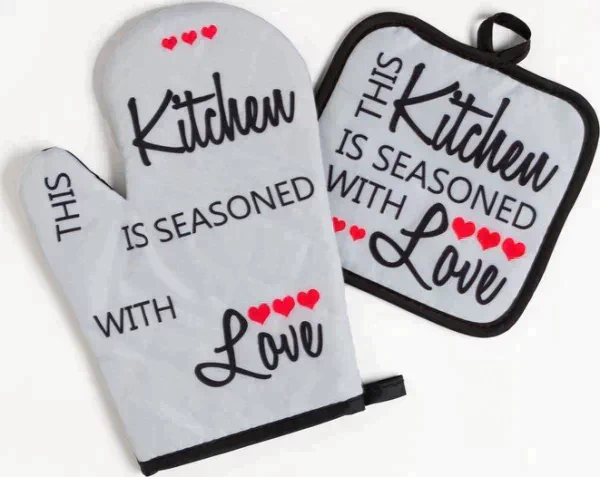 Кухонный набор (2 предмета) Доляна Kitchen, прихватка 17х17 см, варежка 26х16 см, 100% п/э