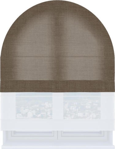 Римская штора «Кортин» день-ночь для арочного проёма, ткань лён мокко