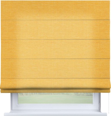 Римская штора «Кортин» для проема, ткань лён желтый