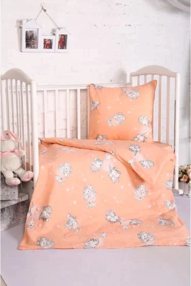 Постельное бельё BABY «Мамонтенок», цвет персик 112х147 см, 110х150 см, 60х60 см, бязь