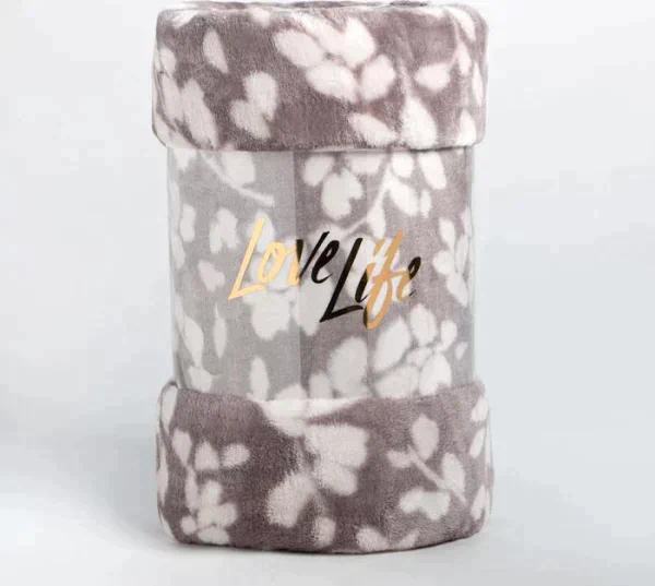 Плед LoveLife "Листики" 150*200 см,100% п/э, велсофт 280 гр/м2