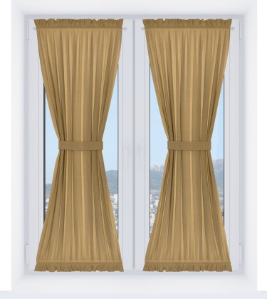 Штора песочные часы «Кортин» вельвет горчица