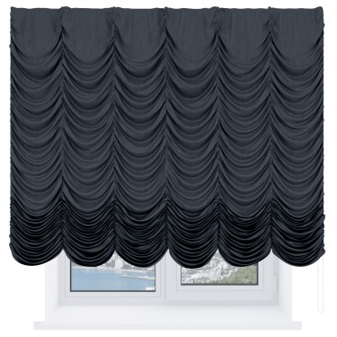 Французская штора «Кортин», вельвет цвет тёмно-серый