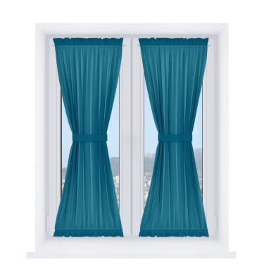 Штора песочные часы «Кортин», ткань лён димаут, светло-синий