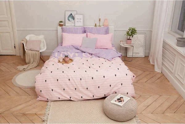 Постельное бельё «Этель» евро Violet love 200*217 см, 240*220 см, 70*70 см - 2 шт