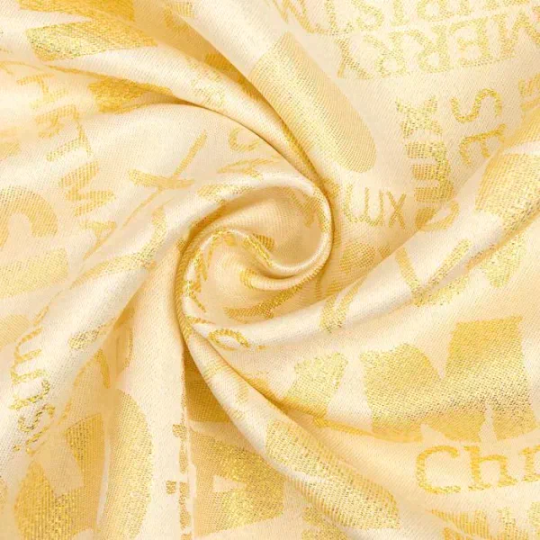 Скатерть Этель «Новый год: Merry xmas» цвет золотой, 142*180 +/-3 см, 115 ±10 гр, 100% п/э