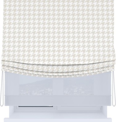 Римская штора «Кортин», день-ночь с мягкими складками, «Гусиные лапки» молочный»