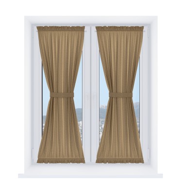 Штора песочные часы «Кортин» лён димаут коричневый