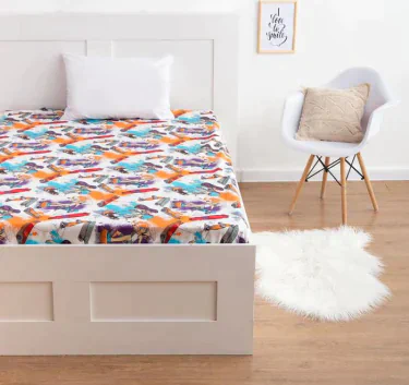Простыня прямоугольная Экономь и Я "Крутые скейтеры" 150*210 см, бязь 120 гр/м2, 100% хл