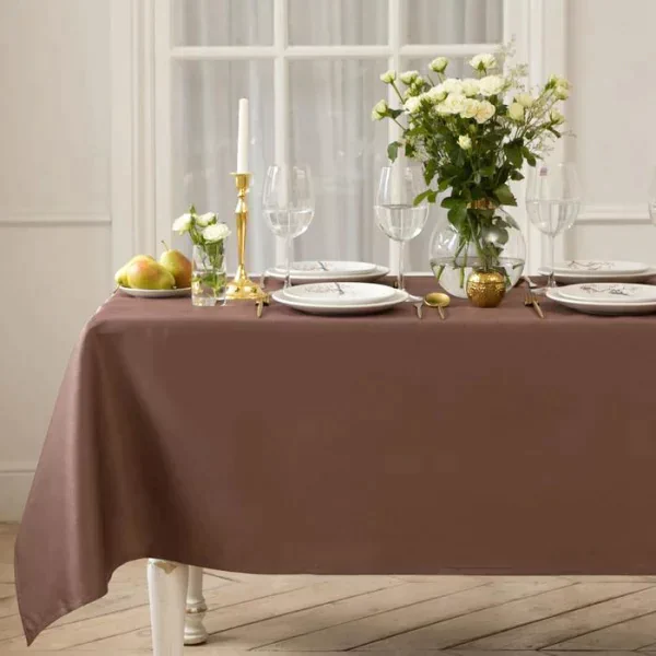 Скатерть Этель Cozy 150*180 +/-3см, цв.кофейный, пл. 192 г/м2, хл с ВГМО