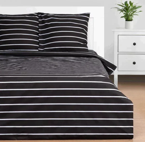Постельное бельё Этель Евро Black stripes 200х217 см, 220х240 см, 70х70 см-2 шт, 100% хлопок,поплин