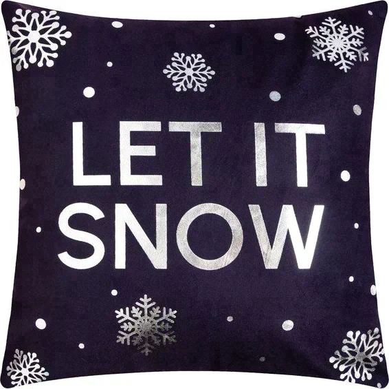 Наволочка Этель "Let it snow" 40х40 см, 100% п/э, велюр