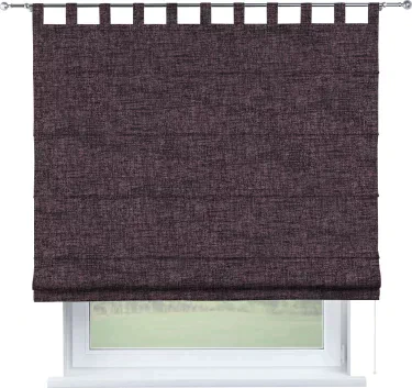 Римская штора «Кортин», рогожка димаут розово-коричневый, на петлях