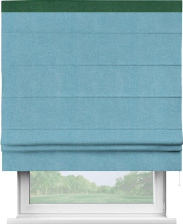 Римская штора «Кортин» с кантом Кинг, для проема, ткань вельвет ментоловый